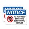 Signmission Do Not Weld Sensitive Electronic Sign With Symbol, 5 in W x Rectangle, Vinyl Decal OS-2PACK-NS-D-35-L-11413 - alternate 1